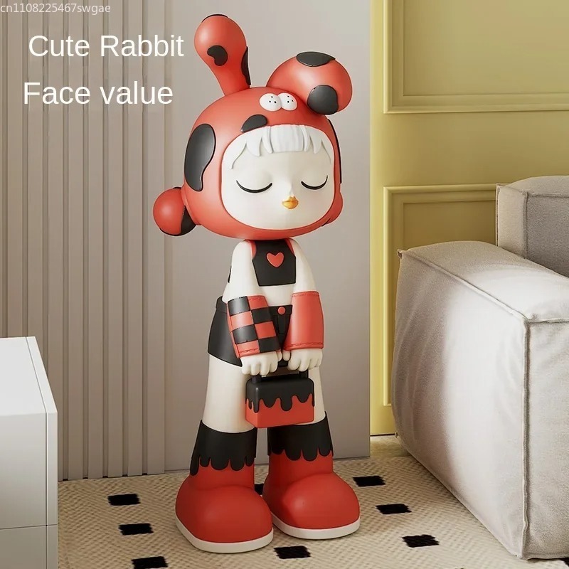 Resin Art Home Decor - Kunstvolle Cartoon-Mädchen-Statue, Innenraum-Modefigur, Kunstharz-Handwerk, Laden- und