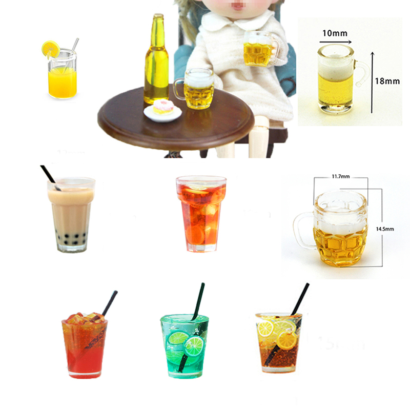 Resin Art Kitchen - Zitronentee/Bier/Milch Teetassen Modell 1:12 Puppenhaus Miniatur