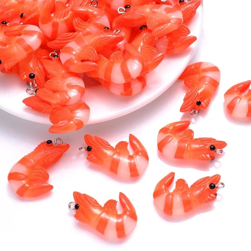 Resin Art Love - 10 Stück Acrylharz Cartoon-Meeresfrüchte-Anhänger 3D Simulierte