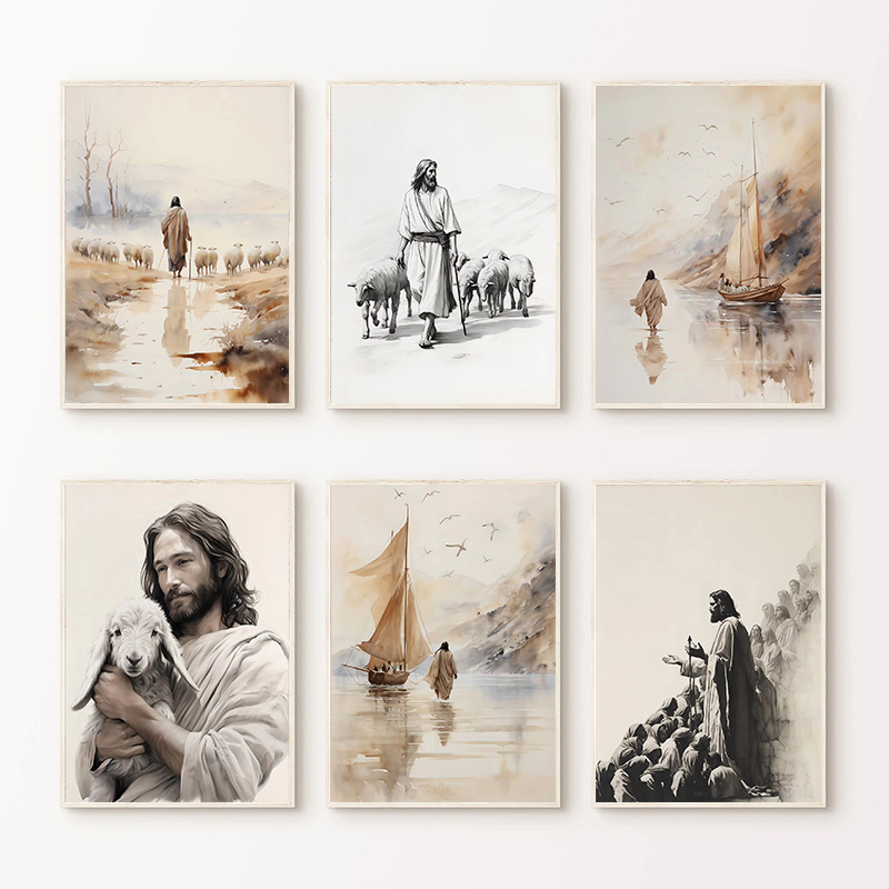 Resin Art Home Decor - Jesus Gehen auf Wasser - Christliches