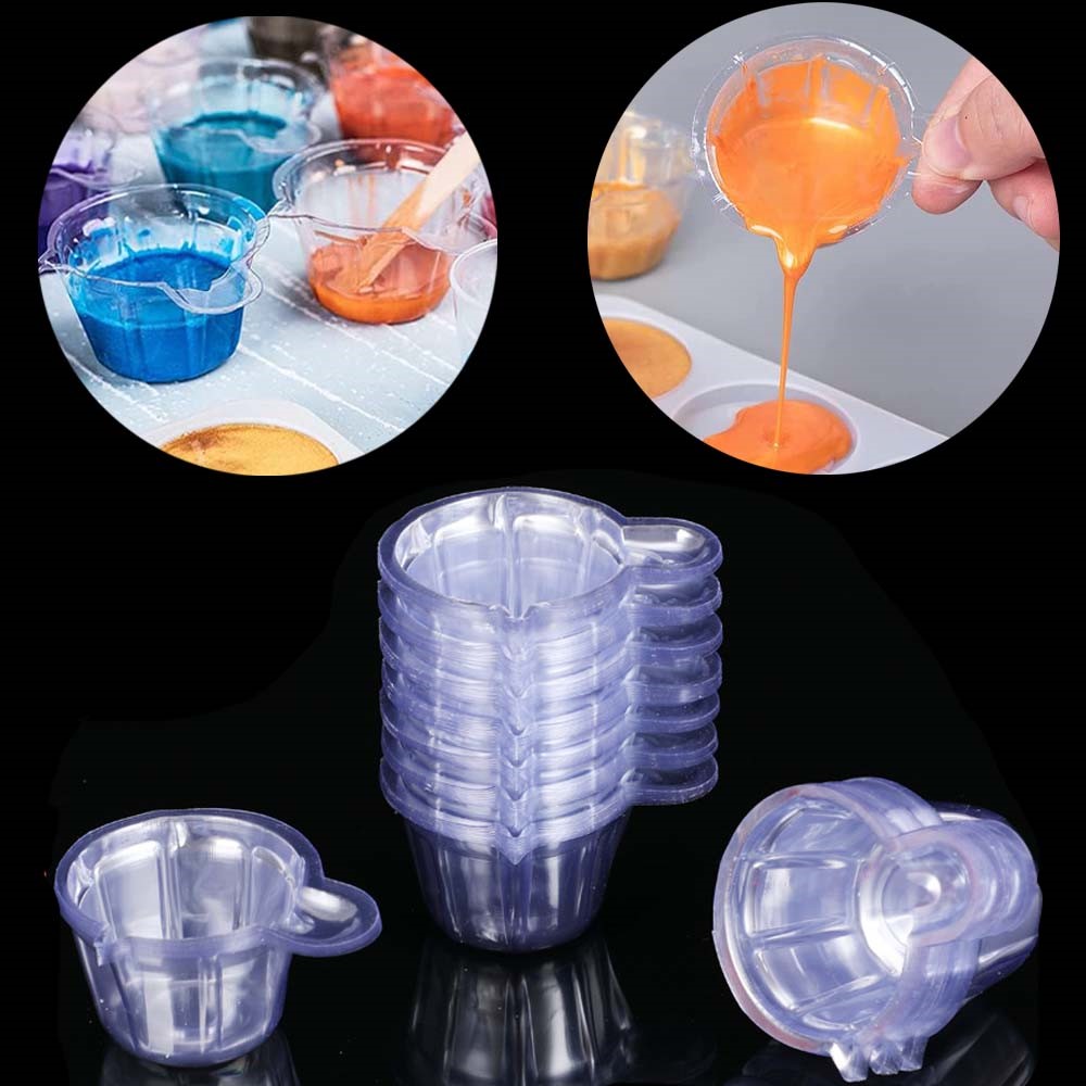 Resin Mixing Cup - 10/20/50/100Pcs 40ML Kunststoff Einweg Tassen Pigment
