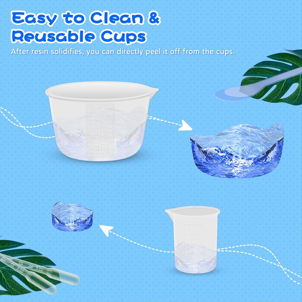 Resin Mixing Cup - 【A47T】Silikon-Messbecher zum Mischen von Harz, 600