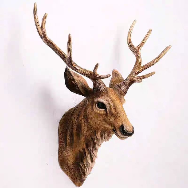Background Resin Art - 60/80CM American Deer Head Wandhalterung Dekor
