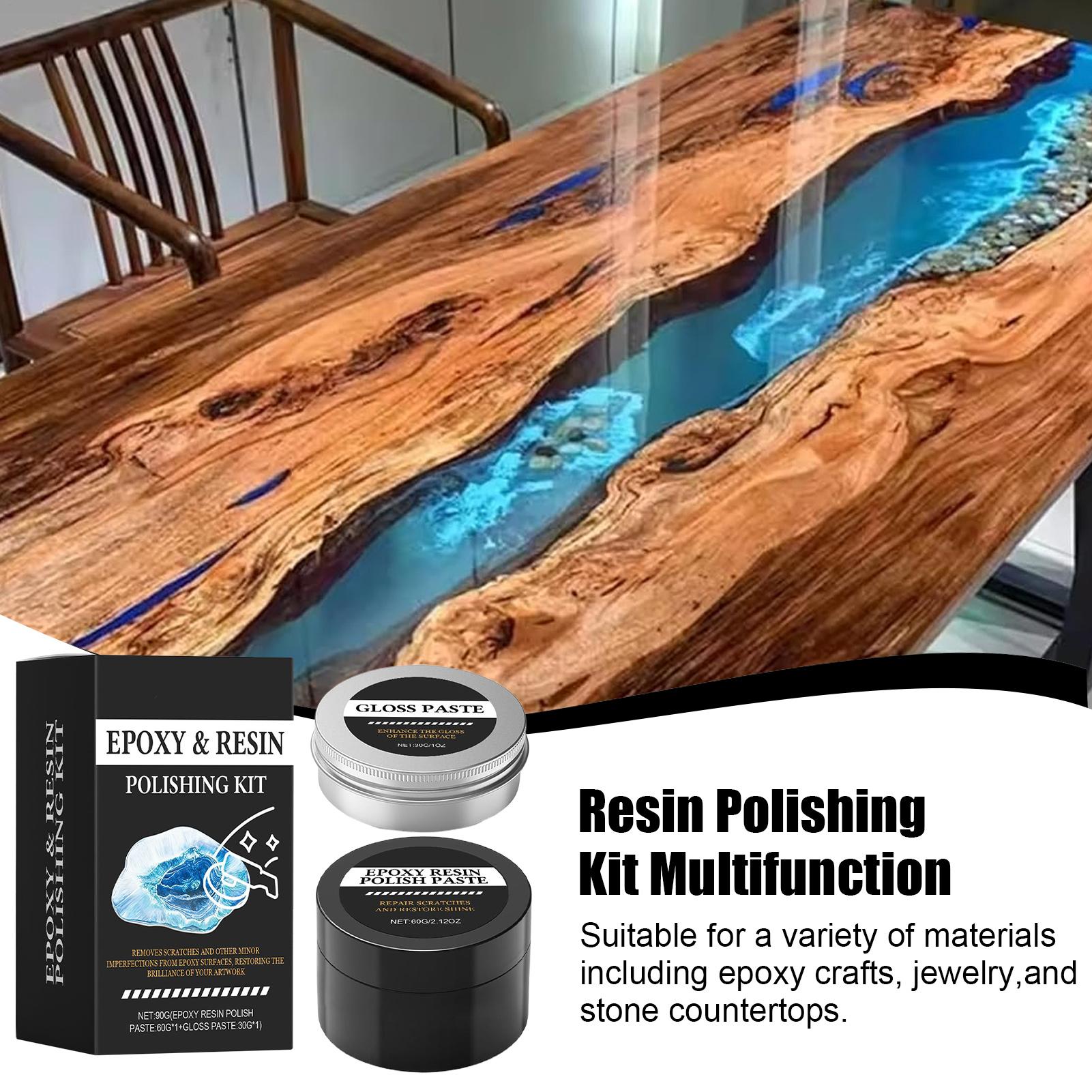 Resin Art Table - Epoxidharz-Polierset - Cremige Kratzerentfernungs- und Glanzwiederherstellungscreme