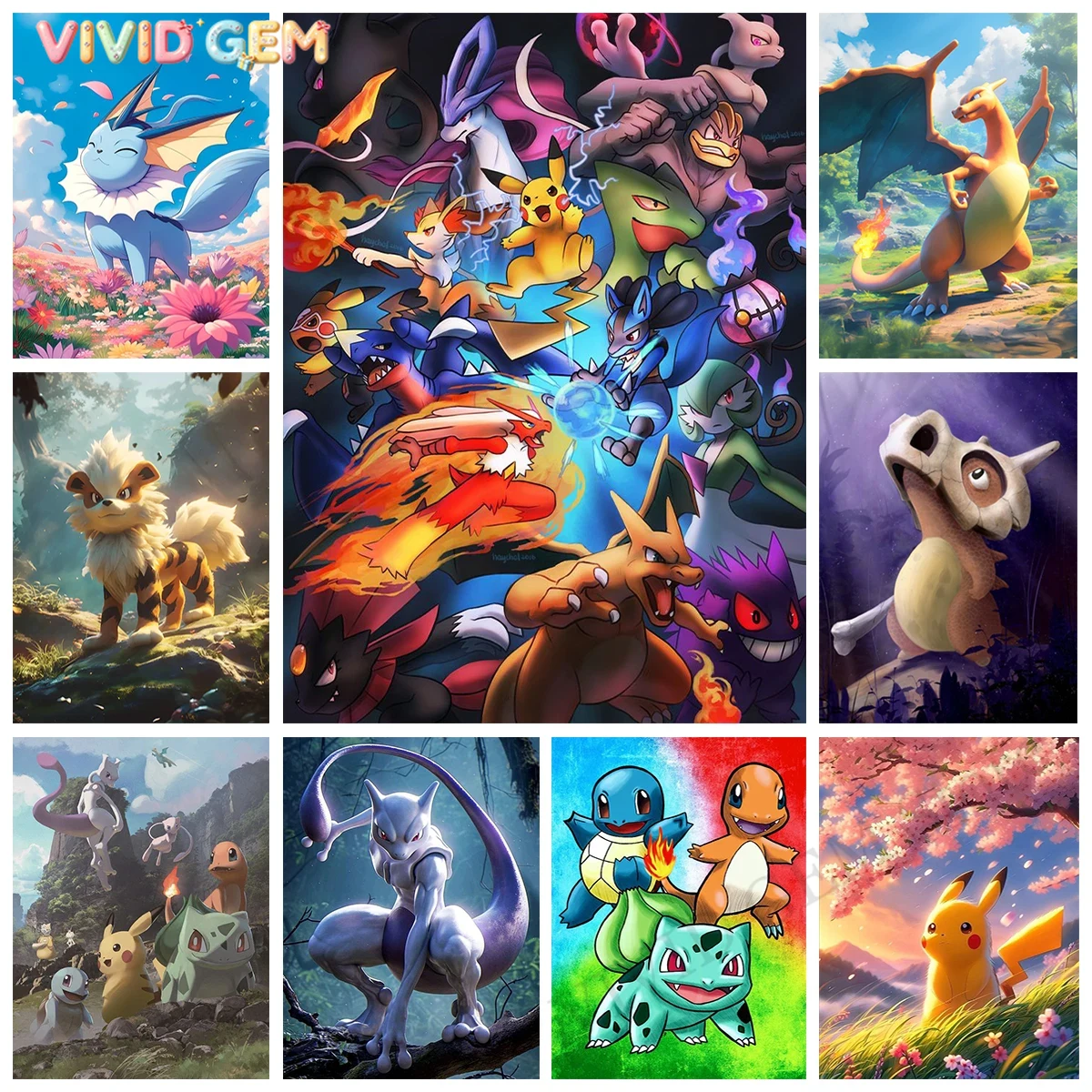Resin Art Home Decor - VIVID GEM Neue Pokemon DIY Diamant-Malerei