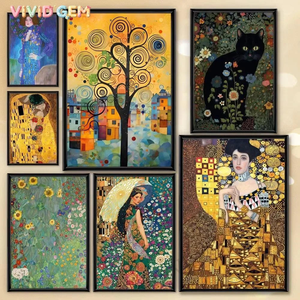 Resin Art Flower - VIVID GEM Diamantmalerei Gustav Klimt Blumengarten