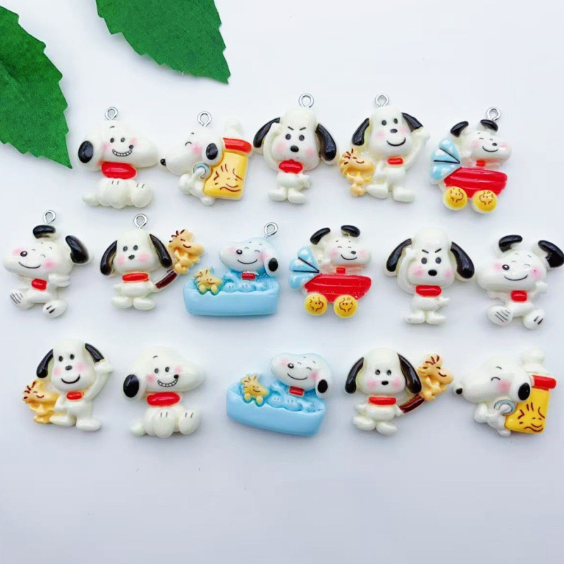Resin Art For Sale - 12 Stück Cartoon-Hunde-Anhänger aus Kunstharz, DIY-Schmuckherstellung,