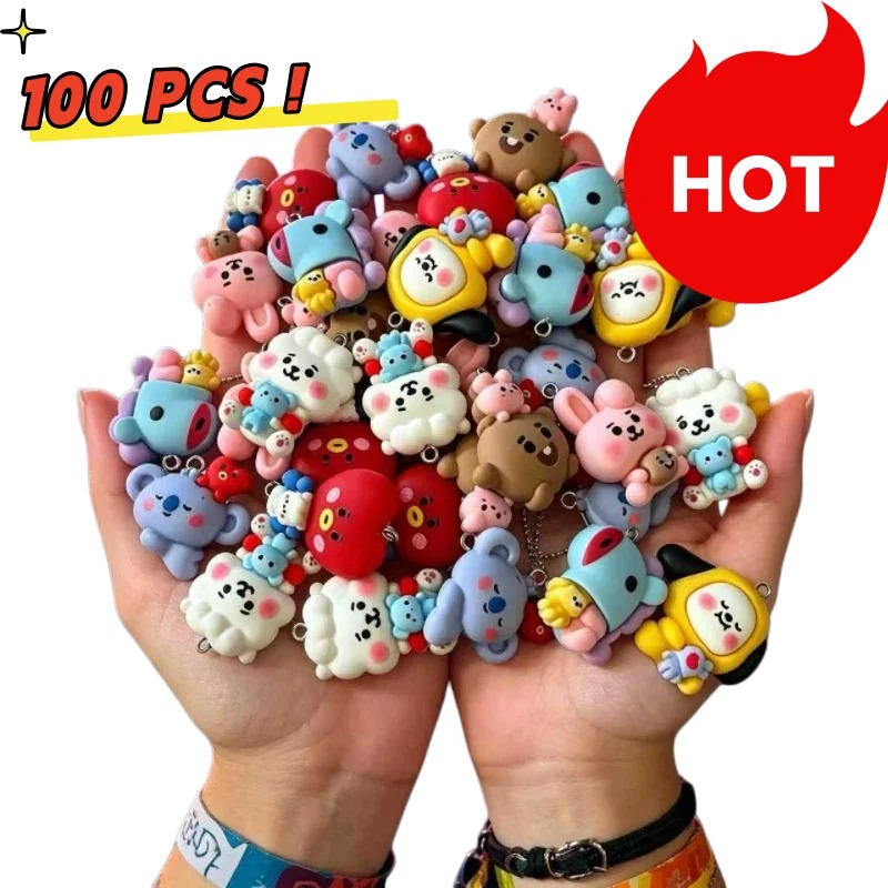 Resin Art For Sale - 7 Stück BT21 Harz-Cartoon-Anhänger DIY-Zubehör Bastelbedarf