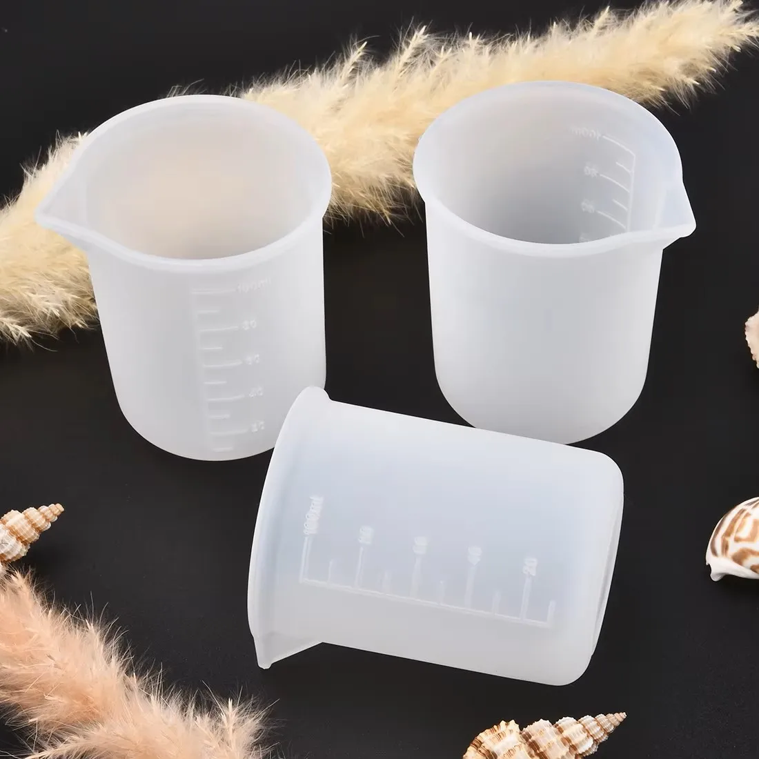 Resin Mixing Cup - 5 Stück 100ml Silikon-Messbecher Transparent mit