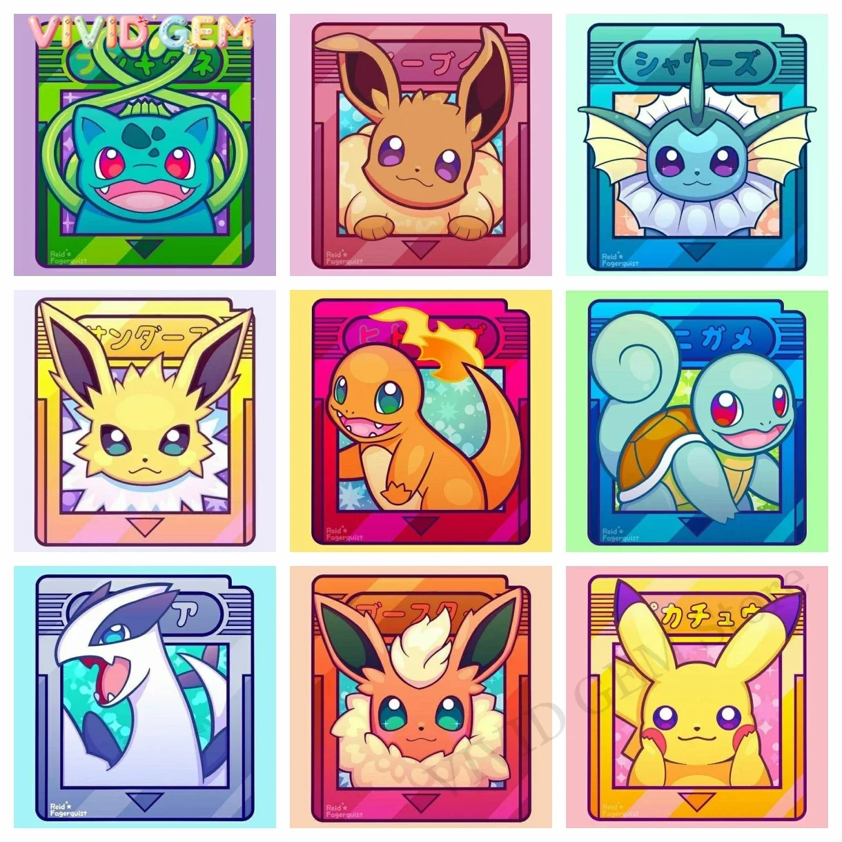 Resin Art Home Decor - VIVID GEM Pokemon Diamond Painting Niedliche