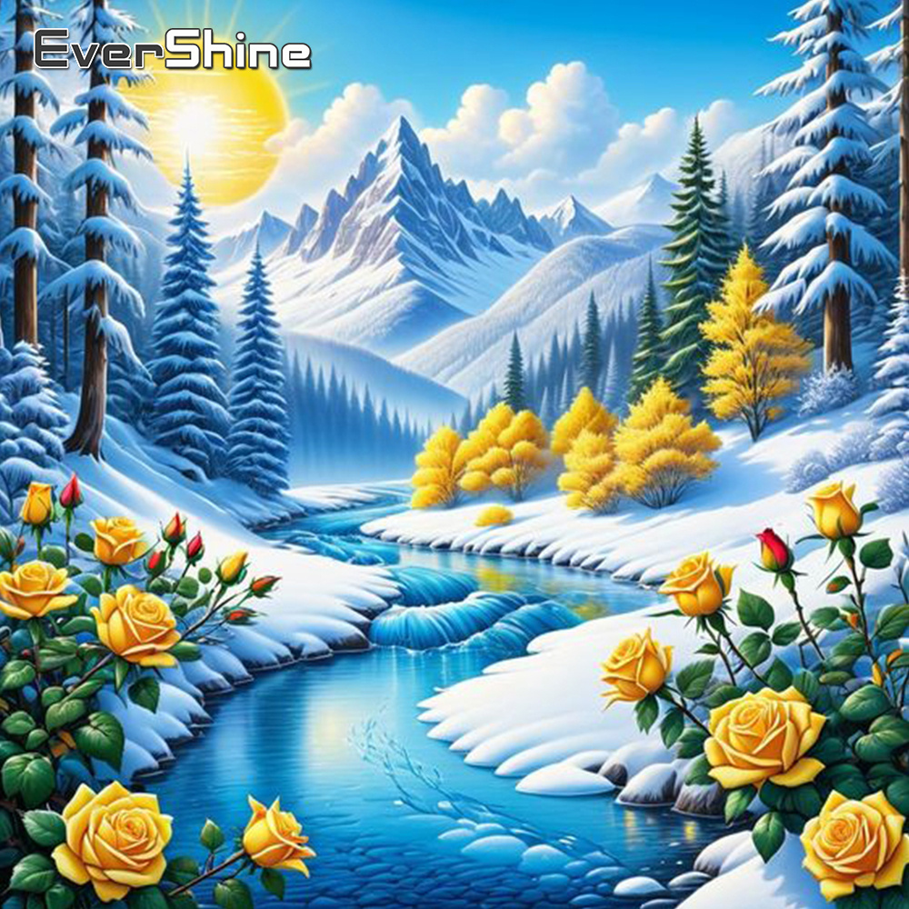 Resin Art Flower - Evershine Fluss Diamant Malerei Landschaft Neue