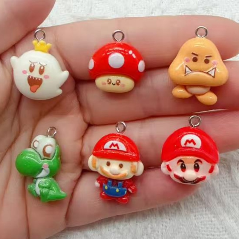Resin Art Love - 10 Stück Cartoon-Anhänger aus Kunstharz, DIY-Schmuckherstellung,