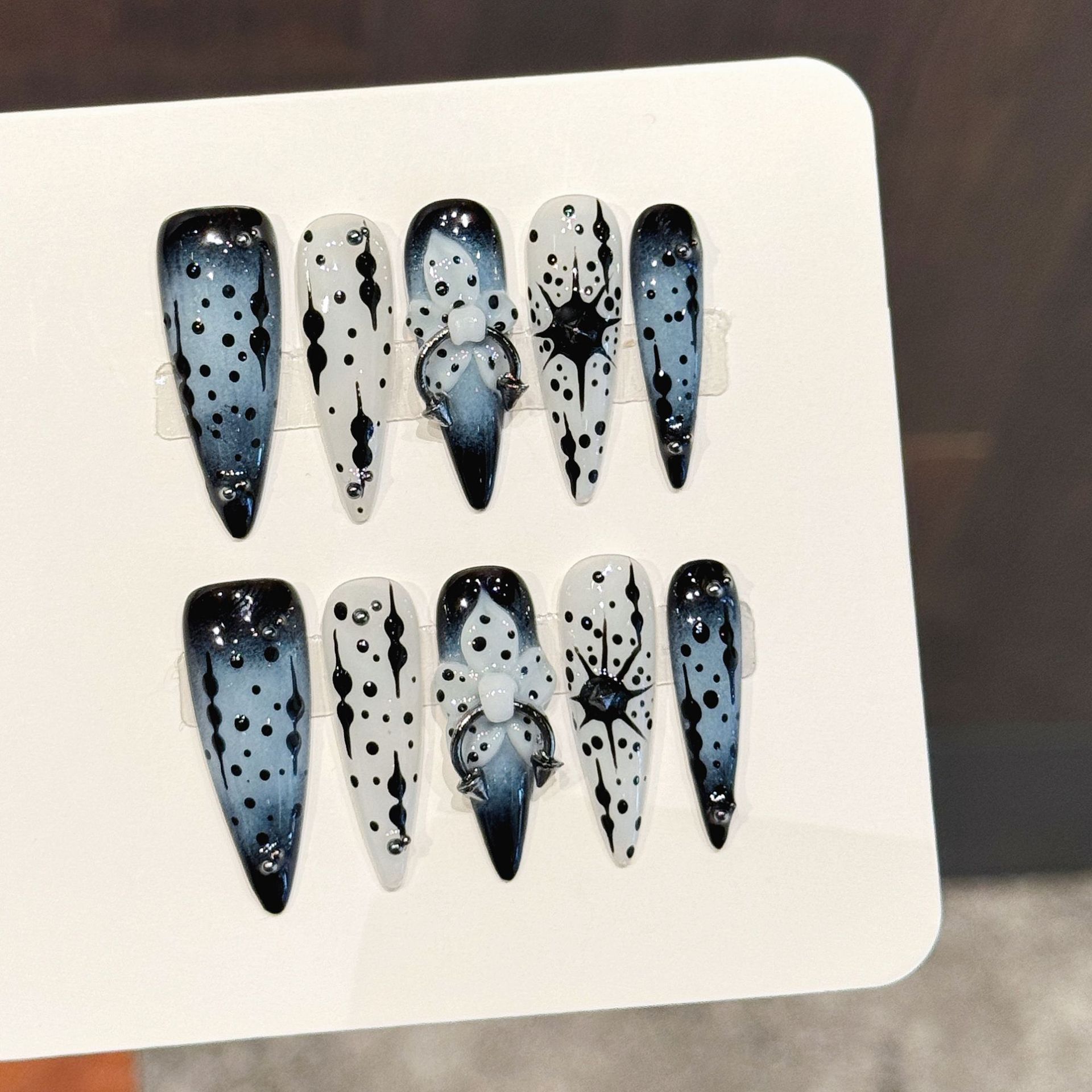 Resin Art Flower - 10 Stück Farbverlaufs-Tinte, blau, handgefertigt, künstliche