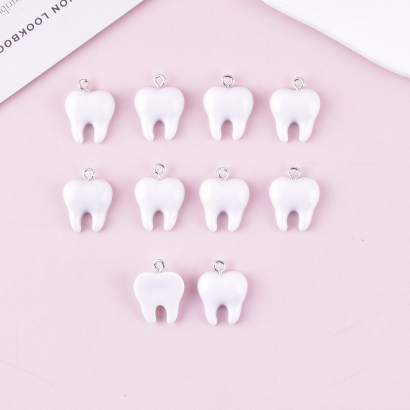 10 Stück niedliche weiße Zähne – Resin Art For Sale Bewertung und Preis