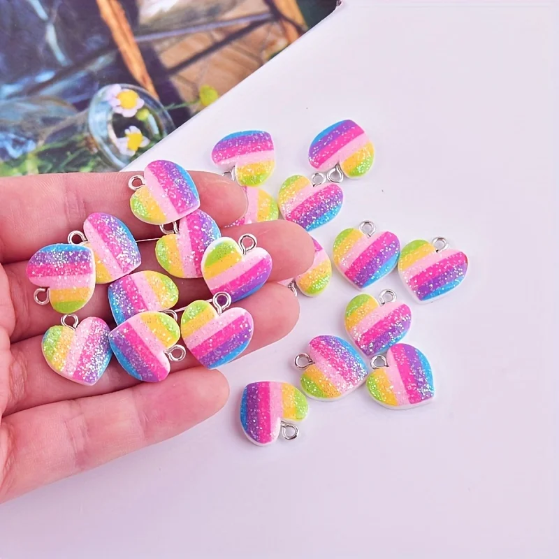 10 Stück bunte Herz-Harz-Anhän – Resin Art For Sale Bewertung und Preis
